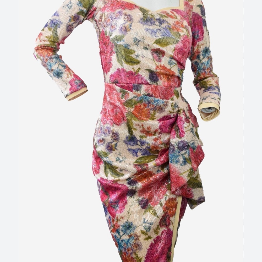 Chiara Boni La Petite Robe Multicolor Floral  Dress Size 8/10 US 44 Italy